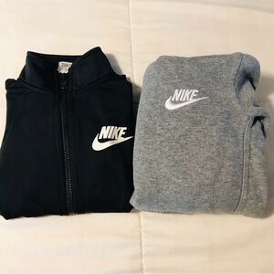 Bundle Nike Gray and Black Hoodie Jacket Set Boy’s size 6 Small 5/6